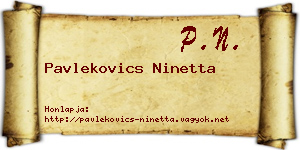 Pavlekovics Ninetta névjegykártya
